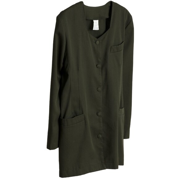 Sundazed (France) Twill Weave Viscose Blend Pentagon Cocoon Coat Olive : L - Picture 5 of 6